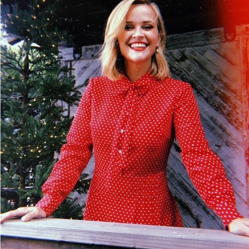 NWT Draper James printed tie-neck shirtdress, 8